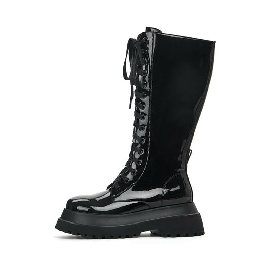 Botas Militares para Mujer con Suela Gruesa y Cierre Lateral - Image 4