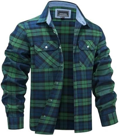 Camisa de Cuadros para Hombre con Solapa y Estampado de Manga Larga - Image 6