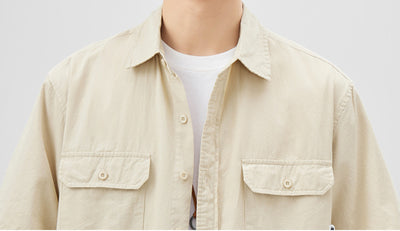 Camisa de Trabajo Retro Manga Corta para Hombre - Image 15