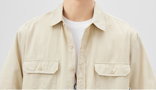 Camisa de Trabajo Retro Manga Corta para Hombre - Image 15