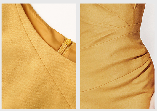 Vestido Ejecutivo Amarillo con Cintura Definida - Image 7