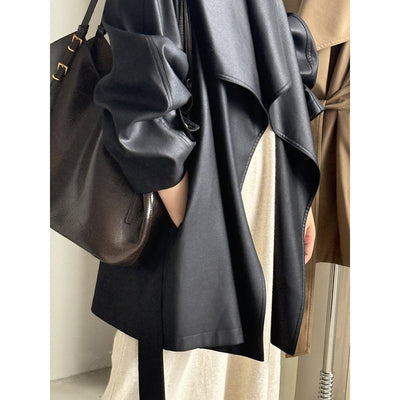 Chaqueta Cortavientos Suelta con Solapa Ancha para Mujer - Colección Otoño - Image 5