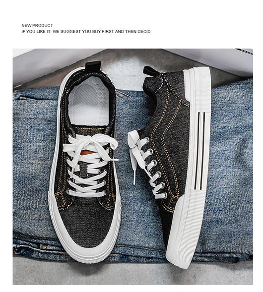Tenis Casuales Denim Talla Grande Estilo Coreano para Hombre - Image 14