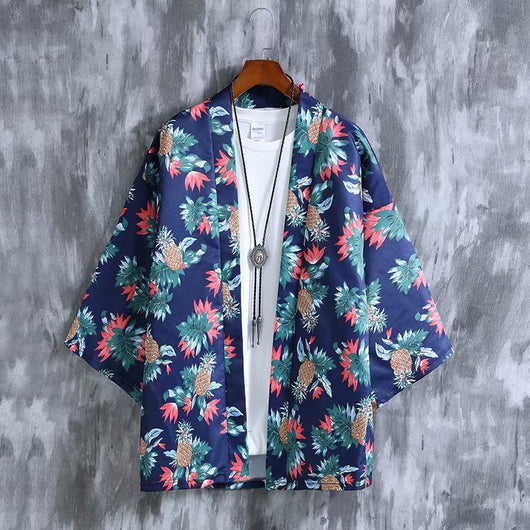Kimono Estampado Holgado de Manga Tres Cuartos Unisex - Image 8