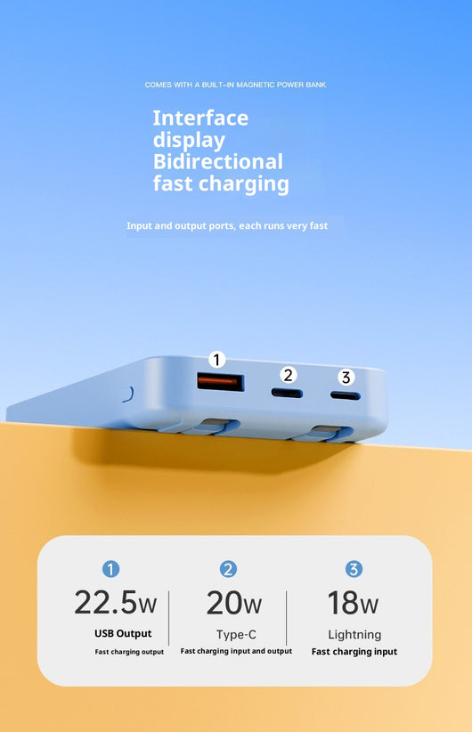 Banco de Energía Magnético Inalámbrico con Cable Integrado - Image 13