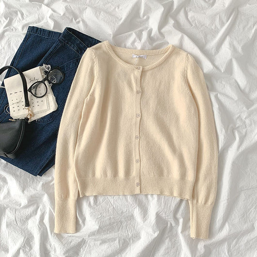 Cardigan Básico de Punto para Mujer - Estilo Relajado Primavera - Image 5