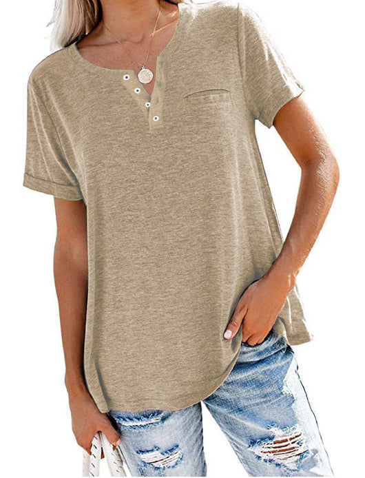 Camiseta Holgada de Cuello Redondo en Colores Sólidos - Image 6