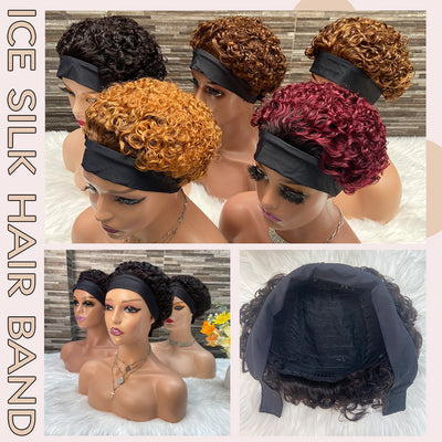 Banda para Cabello de Seda de Hielo con Cabello Humano Real Multicolor Elfa - Image 3
