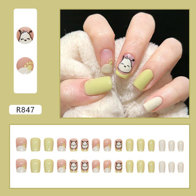 Uñas Postizas con Degradado Color Block - Set de 24 Piezas para un Look Sofisticado - Image 11
