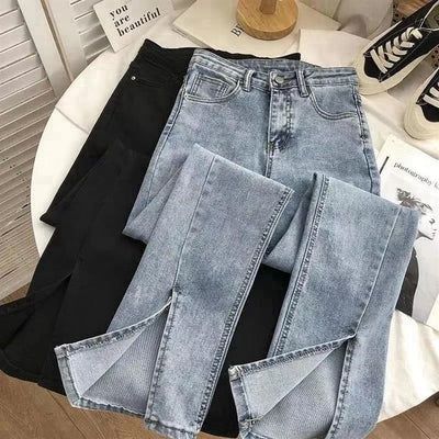 Jeans de Cintura Alta con Abertura en el Ruedo para Mujer - Image 11