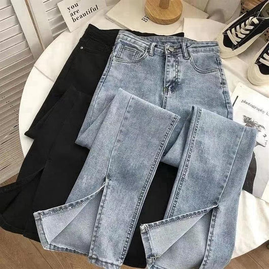 Jeans de Cintura Alta con Abertura en el Ruedo para Mujer - Image 11