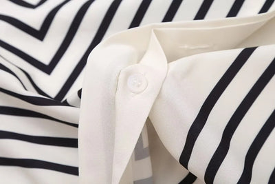 Blusa Rayada con Escote Redondo y Aberturas Laterales para Mujer - Image 19