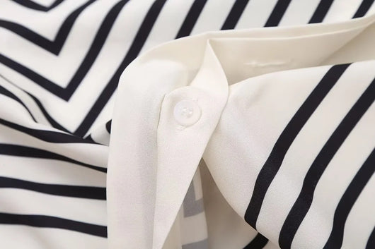 Blusa Rayada con Escote Redondo y Aberturas Laterales para Mujer - Image 19