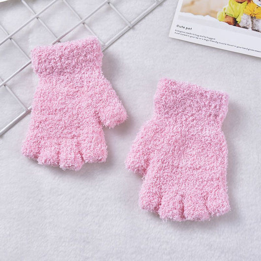 Guantes Térmicos Infantiles Mitad Dedo Terciopelo Protección Frío - Image 5