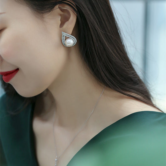 Aretes de Perla de Agua Dulce Grano Grande