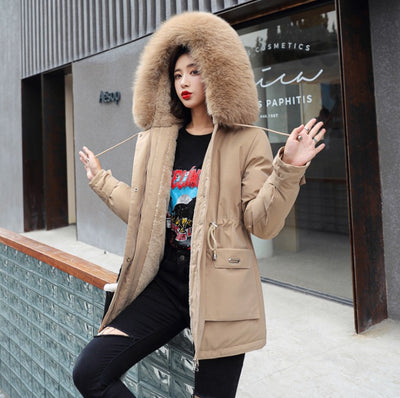 Abrigo Acolchado Oversize con Cuello de Pelaje para Mujer - Talla Plus - Image 6