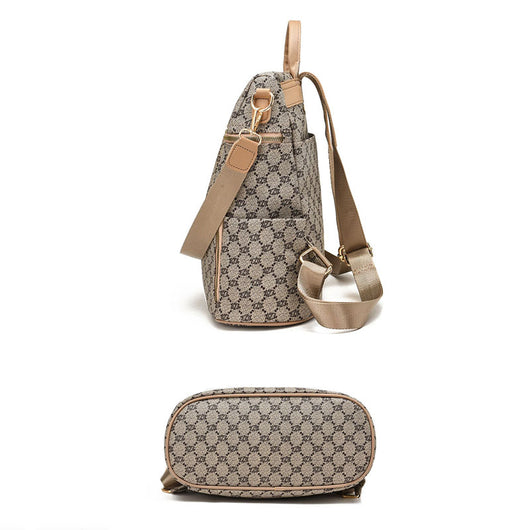 Mochila Casual de Cuero PU con Doble Asa y Estampado Fashion para Mujer - Image 5