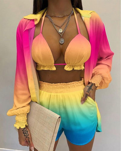 Traje de Baño de Tres Piezas Estilo Playa para Mujer - Image 13