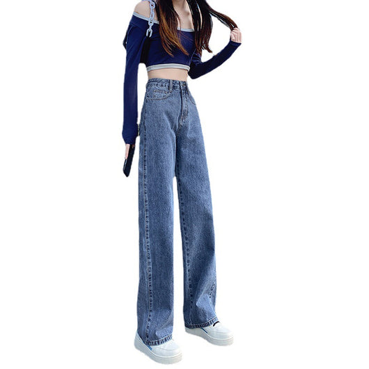 Jeans Rectos de Cintura Alta Holgados de Pierna Ancha para Mujer - Image 5