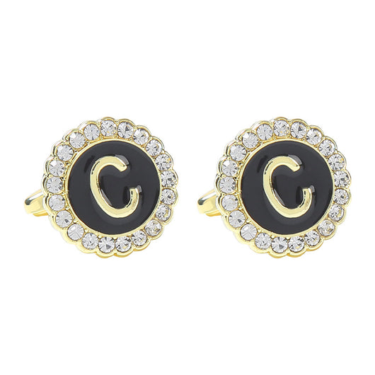 Gemelos Franceses de Diamante Redondo con 26 Letras para Hombre - Image 8