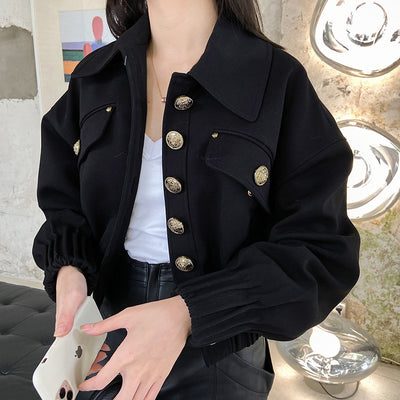 Chaqueta Suelta Negra con Tachuelas para Mujer - Image 7