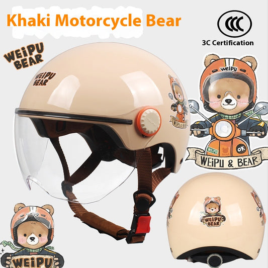 Casco Eléctrico con Protección Solar y Diseño Infantil Resistente al Viento
