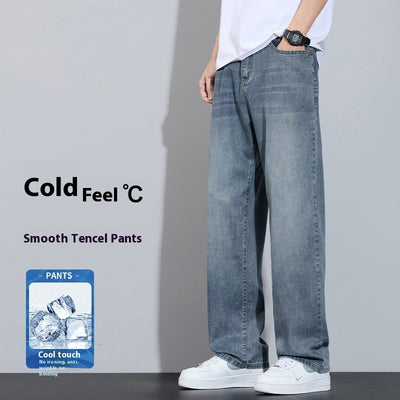 Pantalones Anchos de Seda Helada Casual Transpirables - Image 4