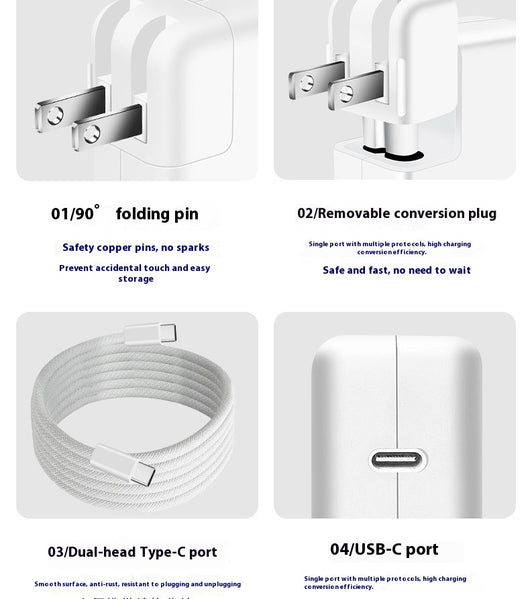 Cargador USB-C 140W con Cable de Datos - Adaptador Rápido Type-C - Image 12