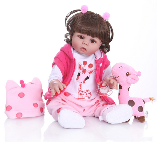 Muñeca Reborn Bebé de 49cm con Cabello Rizado y Cuerpo de Silicona Completa - Image 10