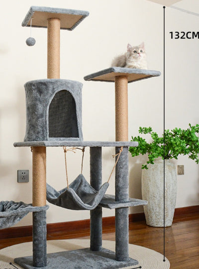 Combo de Árbol Rascador Grande con Cama para Gatos de Uso Doméstico - Image 6