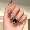 Pegatinas de Uñas Estilo Francés con Lazo Negro Desprendibles
