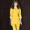 Traje Ejecutivo Amarillo Dos Piezas para Mujer