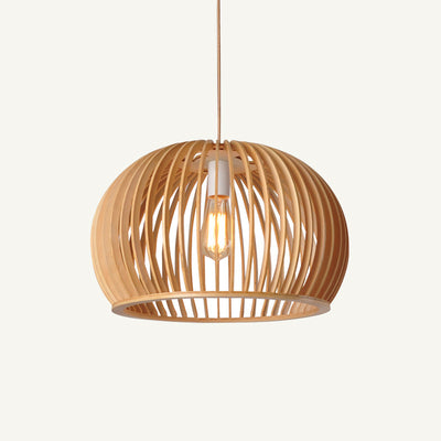 Lámpara Colgante Semicircular de Madera Nórdica para Comedor y Dormitorio - Image 10