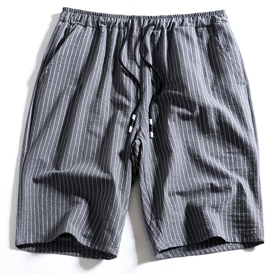 Pantalones Cortos de Algodón a Rayas para Hombre