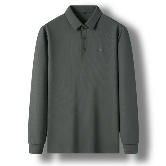 Camiseta Manga Larga Hombre Cuello Semiabierto Estilo Coreano - Image 2