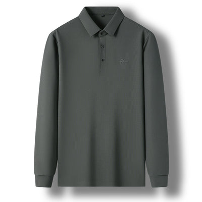 Camiseta Manga Larga Hombre Cuello Semiabierto Estilo Coreano - Image 2