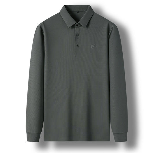 Camiseta Manga Larga Hombre Cuello Semiabierto Estilo Coreano - Image 2