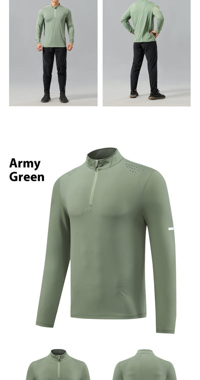 Camiseta Deportiva de Manga Larga Elástica Secado Rápido para Hombre - Image 11