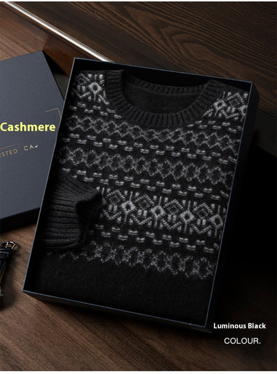 Suéter de Cachemira Jacquard para Hombre - Tejido Grueso y Cálido - Image 12