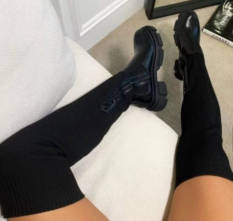 Botas Altas para Mujer con Punta Redonda