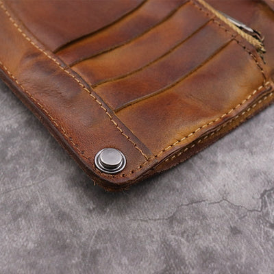 Cartera Larga para Hombre Estilo Retro Europeo con Múltiples Compartimentos - Image 16
