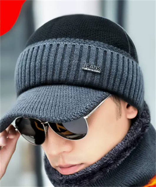 Gorro de Lana Grueso Tejido con Forro Polar para Hombre - Image 34