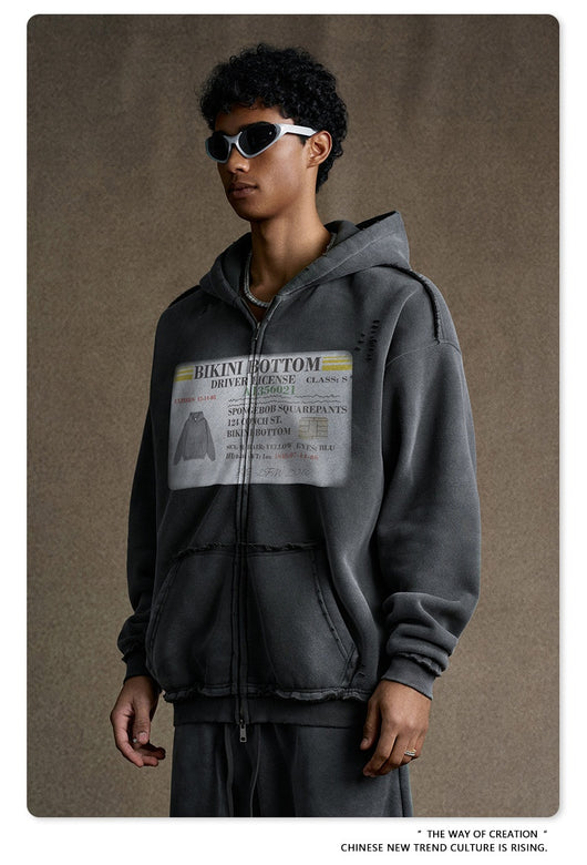 Sudadera Estilo Cardigan con Cierre y Diseño Roto - Image 21