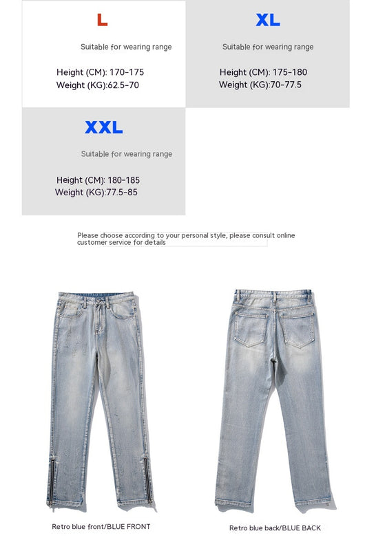 Jeans Rectos Holgados Estilo Hong Kong con Diseño de Cierre - Image 21