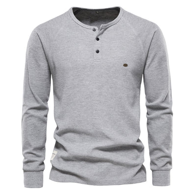 Henley Casual de Manga Larga para Hombre - Base Layer Versátil - Image 2