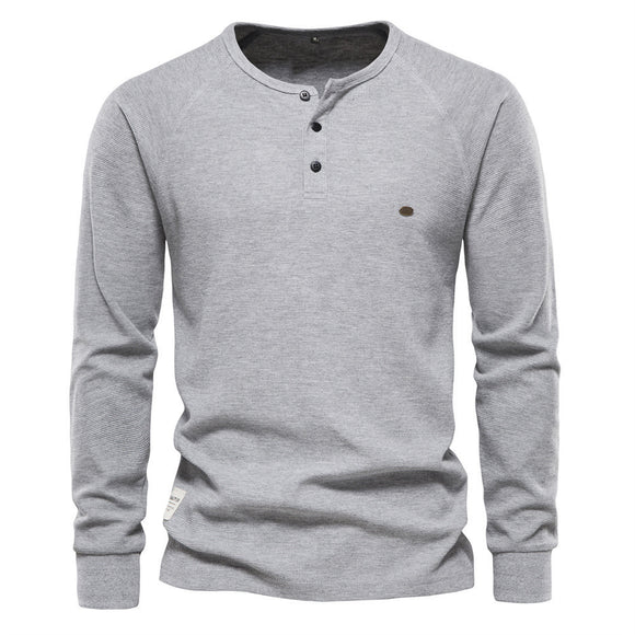 Henley Casual de Manga Larga para Hombre - Base Layer Versátil