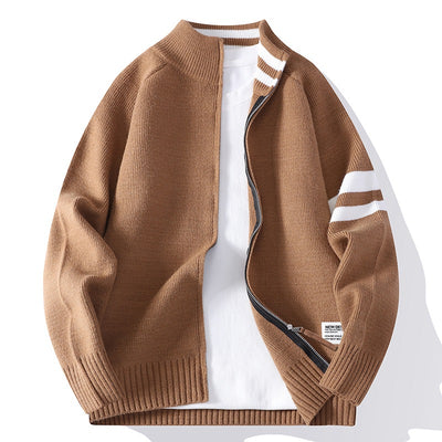 Chaqueta Térmica Tejida para Hombre con Cuello Mock y Mangas Largas - Image 3
