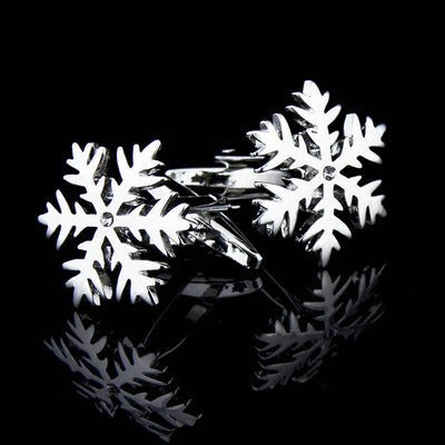Gemelos Plateados con Diseño de Copo de Nieve y Diamante para Hombre - Image 9