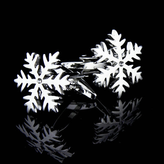 Gemelos Plateados con Diseño de Copo de Nieve y Diamante para Hombre - Image 9