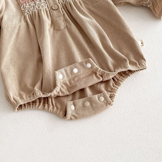 Vestido Enterizo de Pana para Bebé Niña con Diseño Triangular - Image 11